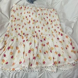 floral ruffle skirt